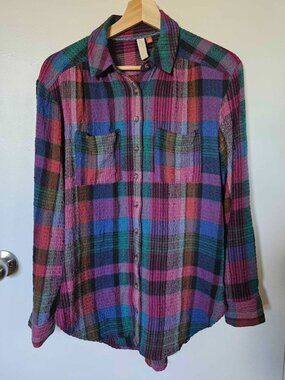 Pilcro XS Women's Plaid Button-Down Top